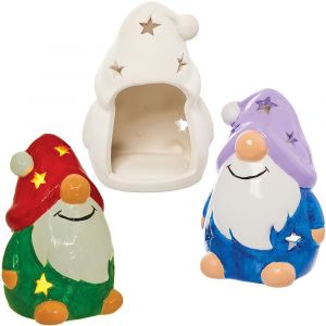 KALANKA-FN319 Porte-bougies à réchaud en céramique Gonk - Lot de 2, artisanat de Noël pour les enfants, peinture sur céramique - Neuf