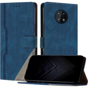 KAL-Étui Pour Nokia G50 5G, Housse En Cuir Pu Avec [Protection Antichoc Tpu] [Fonction Support] [Porte-Cartes ] Antichoc Magnétique Coque Pour Nokia G50 5G - Bleu - Neuf