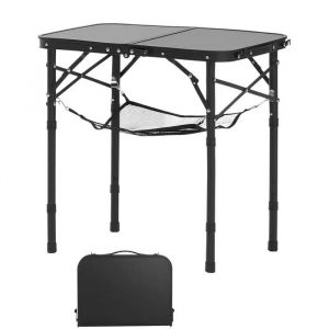 Table Pliante De Camping 60x40 Cm-Duoku-Légère Et Compacte-En Aluminium Mdf-Hauteur Ajustable-Idéale Pour Pique-Niques-Noir - Neuf