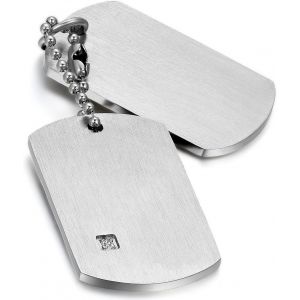 Kal-Plaque Militaire Personnalisable Homme Collier Photo Grav&eacute; & Personnalis&eacute; Pr&eacute;nom Pendentif Dog Tag Coeur/Rond/Carr&eacute;/Chat/Ellipse En Acier Inoxydable,Cadeau D'anniversaire Pour Papa - Neuf