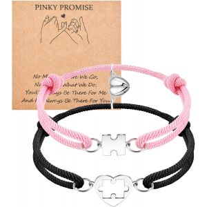 Eryi-2 Pièces Couple Bracelet Magnétique Attraction Magnétique, Couple Amour Amitié Tissage, Cadeau Pour Amant Famille Meilleur Ami Petite Amie Mère S?urs - Neuf