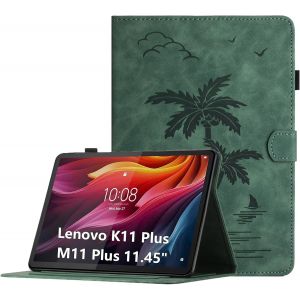 KAL-Coque Pour Lenovo K11 Plus 11.45 / Lenovo M11 Plus 11.45 Pouces Housse De Protection Multi-Angles Étui En Cuir Pu Avec Fente Pour Carte, Vert - Neuf