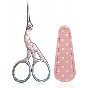 Ciseaux Broderie,Ciseaux en Acier Inoxydable Cigogne Petit M&eacute;tier Ciseaux pour Couture Point de Croix Aiguille pu Ciseaux Housse-Couleur Rose - Neuf