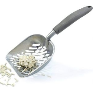 Pelle &Agrave; Liti&egrave;re Ergonomique En M&eacute;tal Pour Chat - Conception Durable Et Profonde Pour Un Tamisage Efficace Et Un Nettoyage Facile - Parfaite Pour Les Gros Amas Et Une Prise En Main Confortable - Neuf