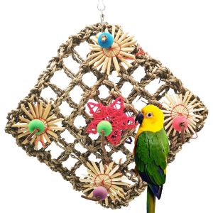 Jouet Mural En Jonc De Mer Pour Perroquets, Aras, Conures, Pinsons Et Inséparables - Neuf
