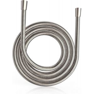 YUEN-Flexible De Douche Universel (G1/2, 1.8M) En Acier Inoxydable,Tuyau Douche Anti-Torsion Et Anti-Pliure,Acier Inoxydable Tuyau Pour Pommeau De Douche (Nickel Brossé) - Neuf