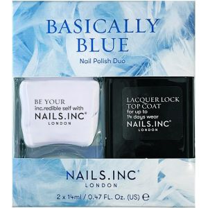 Basically Lot De 2 Vernis &Agrave; Ongles Bleus Duo, Couche De Finition, S&eacute;chage Rapide, Longue Dur&eacute;e, Haute Brillance, R&eacute;sistant Aux &Eacute;clats, Manucure S&egrave;che &Agrave; L'air, Sans Cruaut&eacute; Envers Les Animaux - Neuf