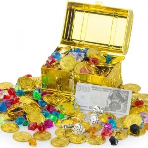 Bo&icirc;te De Coffre Au Tr&eacute;sor De Pirate Avec 100pcs D'or De Pirate, 100g Diamant , Jouets Enfants Halloween Jeu D&eacute;coration De F&ecirc;te - Neuf