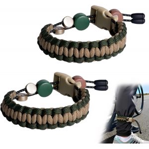 Acdsgd-2 Pi&egrave;ces Serre Pantalon V&eacute;lo Avec Boucle Et Points R&eacute;fl&eacute;chissants Bandes Tiss&eacute;es &Eacute;lastiques Vert Brun Pour Cyclisme Jogging Randonn&eacute;e S&eacute;curit&eacute; Et Fixation Pratique - Neuf