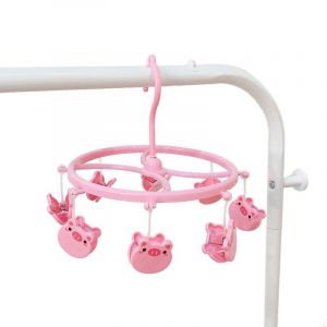HJLIAN Sechoir a linge suspendu en plastique pour chaussettes, sous-vetements, manchettes, petite pince a linge pour la maison, les etudiants, les dortoirs, le cochon rose - Neuf