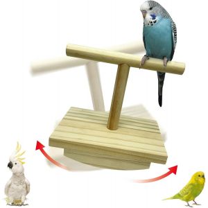 Chenquansarl-Perchoirs Pour O Aux, Plate-Forme De Perchoir En Bois Pour Perroquets, Jouets À O Aux, Support En Bois Naturel Pour Cages À O Aux, Perroquets, Perruches, Canaris (Couleur Bois, L 24 X 16 - Neuf