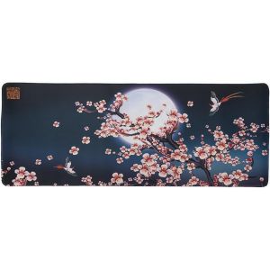 WQD-Tapis DE Souris XXL - Fleurs de Prunier - Asie Eternelle - 800 x 300 x 3 mm - Multicolore - Déco Japonaise - Antidérapant et Résistant à l'eau - Déco Bureau - Idée Cadeau Japon Asie - Neuf