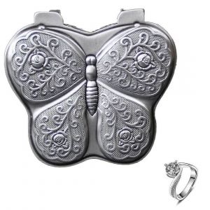 Bibelots En M&eacute;tal Bo&icirc;te De Rangement Butterfly Shape Antique Jewellery Storage Case Petite Bo&icirc;te De Rangement 1pc - Neuf