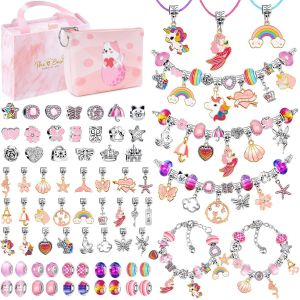 Kalanka-Cadeau Fille 5-13 Ans Jouet Enfants Diy Charms Bracelet Kit Fabrication Bijoux Jouet Fille 5 6 7 8 9 10 11 12 13 Ans Idée Cadeau De Noël, Anniversaire - Neuf