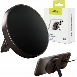 Chargeur Sans Fil Induction Magsafe 15W &iquest; Mini Support T&eacute;l&eacute;phone Pliable Travel-Ready, Station De Recharge Rapide Qi Universelle Iphone, Aluminium Graphite, Usb-C - Neuf