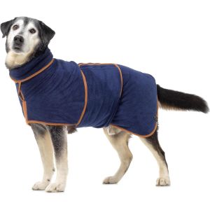 Jgd-&reg; Peignoir Chien Super Absorbante &iquest; Peignoir Pour Chien &Agrave; Double Couche Luxueuse &iquest; Serviette Ultra Douce &iquest; S&eacute;chez Votre Toutou Sans Effort En Quelques Minutes (M, Bleu Marine) - Neuf