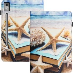 Eryi-Coque Pour Lenovo Idea Tab Pro (12,7 Pouces 2025) Lenovo Idea Tab Pro (Tb-373fu Tb-375fc) Protection Premium Pu Cuir Avec Porte-Stylo Et Support Tablette Housse Étui -Étoile De Mer - Neuf
