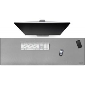 WQS-120x40 cm Tapis de Bureau en Cuir, Grand Clavier Tapis de Souris Buvards de Bureau pour le Jeu, L'écriture, le Travail (Gris) - Neuf