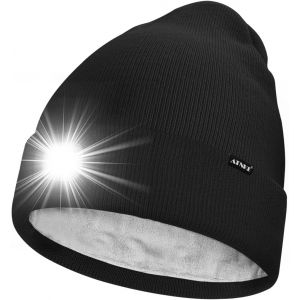 Nsiecd-Led Bonnet Lampe Frontale,Usb Rechargeable 4 Led Chapeau De Course Ultra Lumineux Lumière Hiver Chaud Polaire Doublée Tricot Bonnet Cadeaux Pour Hommes Et Femmes - Neuf