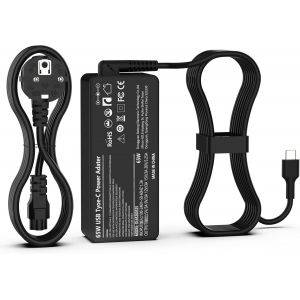 KALANKA-Chargeur kompatibel avec HP 65W USB C Ordinateur Portable kompatibel avec HP Spectre X360 Elitebook Elite Envy Probook Chromebook Pecavilion Universel Charge Rapide Adaptateur - Neuf