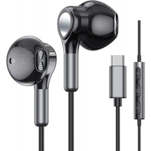 KALANKA-Ecouteur USB C pour Samsung Galaxy S23 S24 S22 Ultra S21 S20 A54 A55, Écouteurs USB Type C Intra Auriculaires avec Micro et contrôle du Volume pour iPhone 16 15 Plus Pro MAX, Pixel 8 7 Pro 6, - Neuf