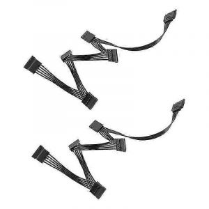 2PCS 15 broches SATA Power Extension Câble de disque dur 1 mâle à 5 femelle Adaptateur de répartiteur d'alimentation - Neuf