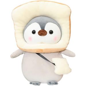 Pingouin en peluche mignon avec une tenue de toast amusante, cadeaux pour enfants, 9,8 pouces - Neuf