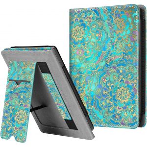 Guop-Étui Pour 6"" Kobo Nia 2020 / Kobo Clara Hd 2018 (Numéro De Modèle: N306 / N249) - Coque Avec Béquille Housse Avec Compartiment Cartes Et Dragonne,Veille/Réveil Auto,Jade - Neuf