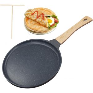 Subzonal-Po&ecirc;le &Agrave; Cr&ecirc;pes 24 Cm,Cr&ecirc;pi&egrave;re Avec Rev&ecirc;tement Antiadh&eacute;sif,Avec R&eacute;partiteur De P&acirc;te &Agrave; Cr&ecirc;pes En Bois, Amovible Poign&eacute;e Confortable Et Ergonomique, Po&ecirc;le Pancake G&acirc;teau Mille-Feuille Souffl&eacute; O - Neuf