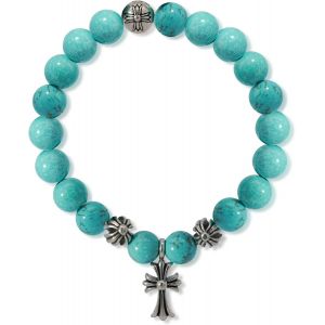 Eryi-Bracelet Pierre Naturel Précieuse Avec Charm Chrome Croix Plaqué Argent Sterling 925 Pour Hommes Et Femmes Bracelet Unisex - Neuf
