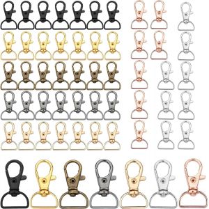 ERYI-50 Pièces Mousqueton Porte Clé Crochet Porte Clef Fermoirs Mousquetons Pivotants Attache Porte Clef Loisir Creatif D Fermoir Anneau Porte Clé Clip Pour Bijoux Sac À Main - Neuf