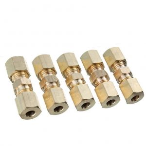 5PCS 3/16IN Raccords de Compression En Laiton Connecteur Résistant à la Corrosion Durable Connecteur De Conduite De Frein - Neuf