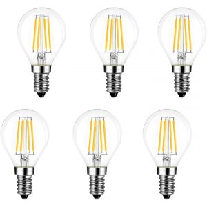 Kalanka-Ampoule Led E14 6w Globe R&iquest;&iquest;Glable Blanc Chaud 2700k Equivalent &iquest;&iquest; Ampoule Incandescente 60w 230v G45 Led D&iquest;&iquest;Corative Petite Pour Lustre Petite Vis Edison P45 Lampe Filament Vintage Transparent - Neuf
