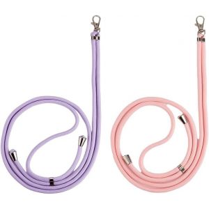 KAL-Pièces Adjustable Cordon Telephone Portable, Cordon Telephone Portable, Universelle Cordon Telephone Portable Collier De Longe Compatibles Avec Plupart Des Smartphones (Rose/Violet) - Neuf