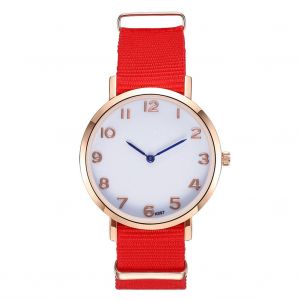 Zhoulianfa Montre-Bracelet Analogique A Quartz Pour Homme Et Femme, Bracelet En Nylon, Rouge - Neuf
