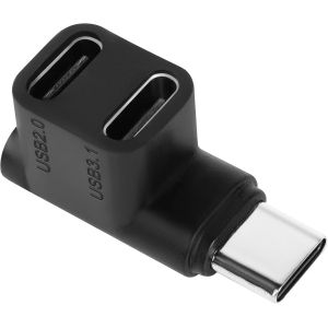KALANKA-1 en 2 USB C 3.1 Adaptateur 10Gbps USB 3.1 Type C Mâle vers USB C3.1 et USB C2.0 Double Femelle 90° Angle Connecteur, Support 4k@60HZ HD 100W, pour Smartphone Tablette Steam Deck - Neuf