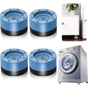 Coussinets anti-vibrations, 4 pièces, patins en caoutchouc pour lave-linge et sèche-linge (bleu 3,5 cm) - Neuf