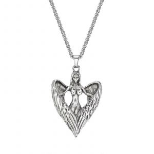 R&eacute;tro Hug Angel Colliers Pour Hommes Amour Coeur Pendentif Collier Avec Bo&icirc;te Cha&icirc;ne Saint-Valentin S Cadeaux De F&ecirc;te Des P&egrave;res - Neuf