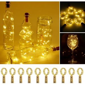 TRAHOO-LED Bouteille Lumi&egrave;res,10pcs 2M 20 LED LED Bouteille Guirlande Lampes de Bouteille,Bouteille Guirlande Li&egrave;ge Lampes pour Mariage,Party,DIY,No&euml;l - Neuf