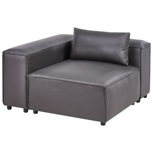 Module D'angle Brande Cuir Pu Noir Côté Droit - Neuf