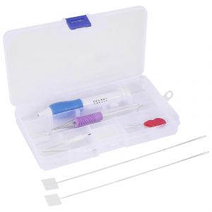 Broderie Couture Punch Needle Ensemble Stylo À Broder Avec Boîte En Plastique Pour Enfile-Fils De Broderie Bricolage S - Neuf