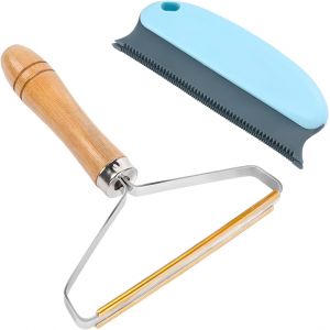 KALANKA-Rasoir Anti Bouloche Manuel, Lot de 2 Brosse Manuel Clean Poil Brosse Anti Poils Chien Chat Animaux Ramasse Poils Animaux pour Manteau Tiss&eacute;, Tapis, Tricot, Poils d'animaux - Neuf