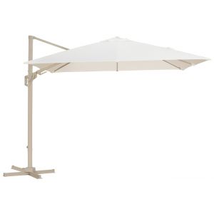 Parasol D&eacute;port&eacute; En Aluminium Inclinable Et Orientable ? Nh 3 X 3 M ? Coloris Cr&egrave;me Et Sand - Neuf