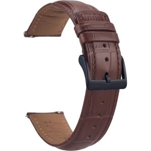 Kal-Bracelet Montre 22mm 20mm 18mm 19mm, Bracelets De Montres Pour Homme/Femme, Bracelet Montre Cuir De Libération Rapide,Bracelet Montre Crocodile Relief - Neuf