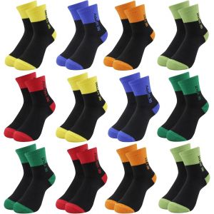 Chaussettes Enfants Garçons Filles Chaussettes De Sport Football Coton Unisexe Chaussettes Colorées Chaussettes De Compression Enfants Respirantes Chaussettes De Tennis 12 Paires.[C1423] - Neuf