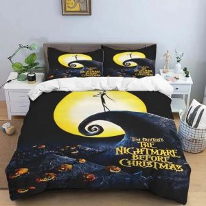 Parure De Lit 3d Motif T&ecirc;te De Mort Pour Halloween, Housse De Couette, Decoration D'halloween, Pour Lit Simple, Double Ou King Size - Neuf