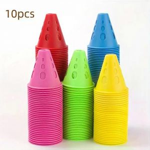 10pcs Marquage Entraînement Route Cône Patins À Roulettes Piles Portable Multifonctionnel Patins Obstacles De Football Obstacles Accessoires - Neuf
