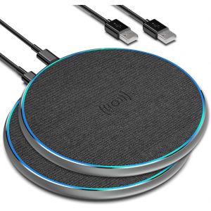 Fast Wireless Charger,15w Max Induction Charger Compatible With Iphone 14/13/Pro Max/Pro/Max/Plus/Mini/Xs/Xr,Samsung Galaxy S23/S22/S21/S20/S10,Airpods,Galaxy Buds,Huawei,Xiaomi,2 Pack - Neuf