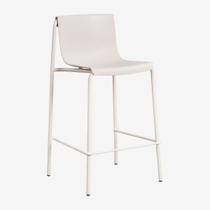 Tabouret De Jardin Haut En Polypropyl&egrave;ne Ismene Blanc De Pierre &iquest;65 Cm - Neuf