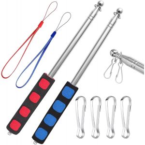 Mevronisshop-2 Pcs M&acirc;t T&eacute;lescopique De 1.6 M Baton Pour Drapeau Publicitaire Manche Telescopique Hampe Pour Drapeau Peut &Ecirc;tre Pour Les M&acirc;ts De Guide Touristique Le Camping Les &Eacute;v&eacute;nements En Plein Air - Neuf